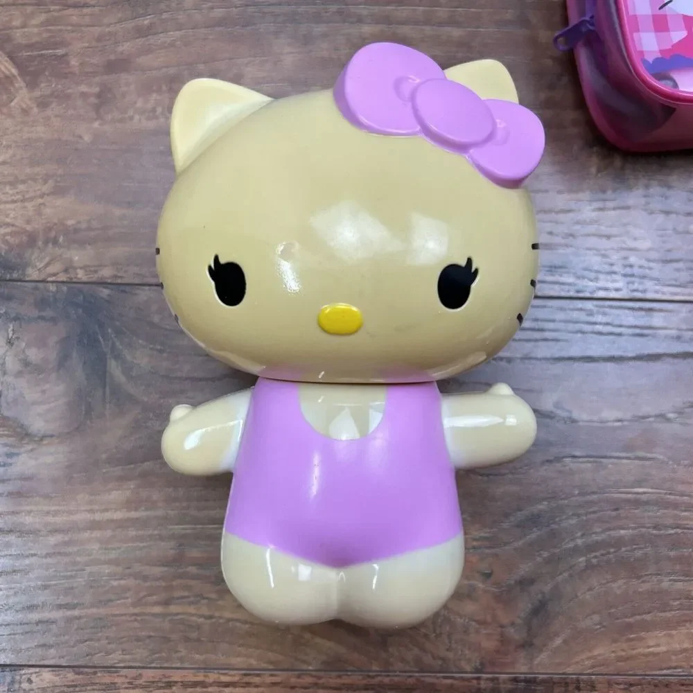 2011‎ Hello Kitty Bubble Bath Decanter Figure 2 Outfits Storage Bag Fizzies **